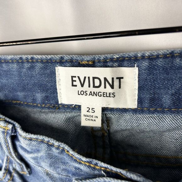 Anthropologie EVIDNT Slim Lamia Jeans Womens 26 Blue Split Ankle Expose Zip Fly - Picture 10 of 11